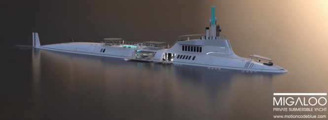 Luxury submersible superyacht MIGALOO concept