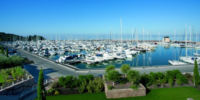 Luxury yachts anchored at Marina di Scarlino