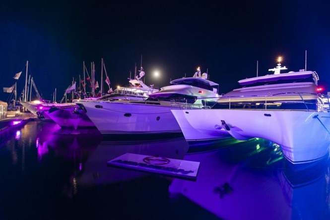 Luxury yachts by Horizon on display at the SCIBS 2013