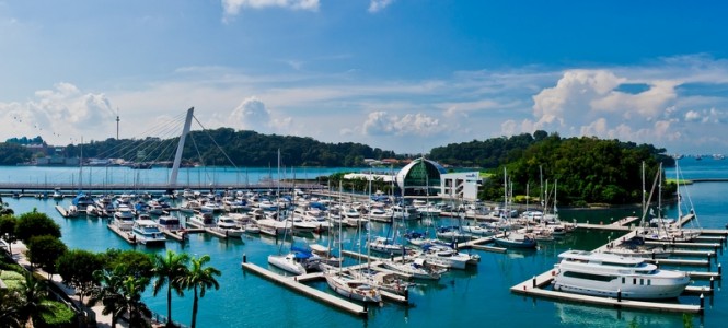 Marina at Keppel Bay situated in the popular Asian yacht charter location - Singapore