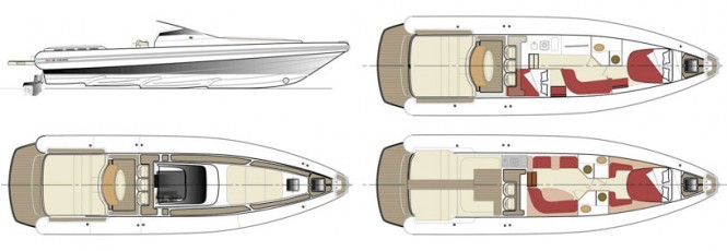 Project MX-16 Coupe yacht tender - Layout
