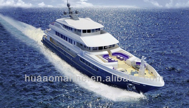 Rendering of the 50m luxury yacht Tiger Shark