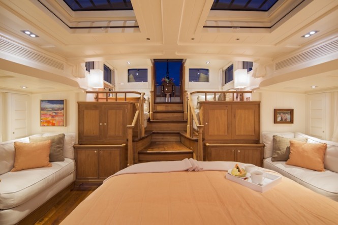 Superyacht Pumula - Owners cabin - Photo by Cory Silken