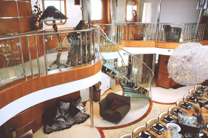 The stairwell - Sherakhan yacht