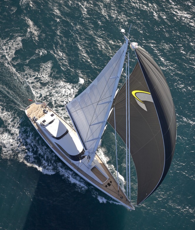 Sailing shots of newly delivered AY45 Yacht ENCORE by Alloy Yachts