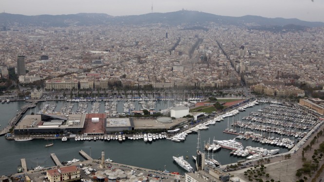 Aerial view of the Barcelona International Boat Show 2012