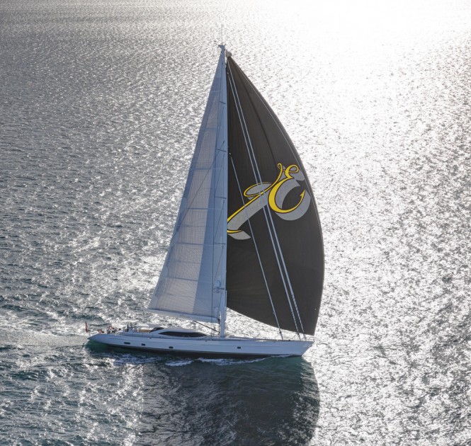 Sailing yacht Encore at full speed