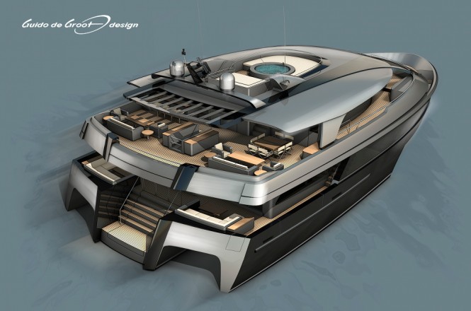 34,5m Guido de Groot and Mobimar Trimaran Superyacht Concept