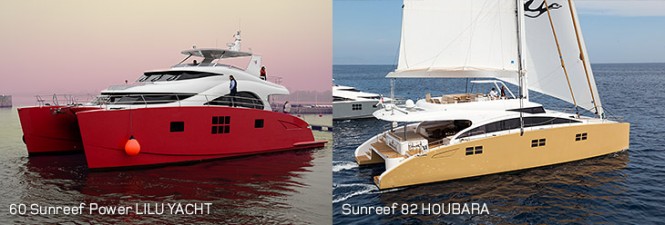 60 Sunreef Power Lilu Yacht and Sunreef 82 superyacht Houbara