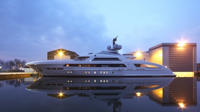 65m Heesen superyacht Galactica Star at launch - Photo credit to Dick Holthuis
