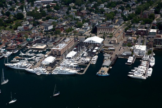 Aerial view of the Newport Charter Yacht Show - Photo by Billy Black