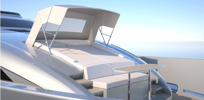 ISA 140 Yacht - aft sunbathing area