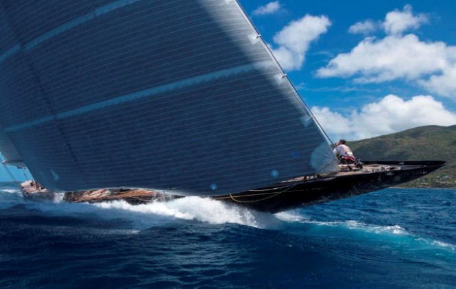 J Class superyacht Hanuman with a Rondal rig