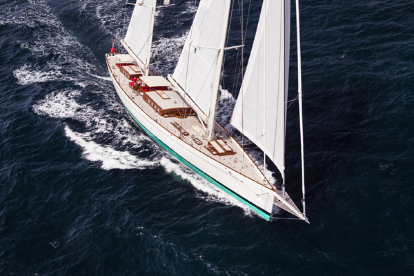 Aerial photographs of Kamaxitha sailing in St. Lucia - Photo by Cory Silken