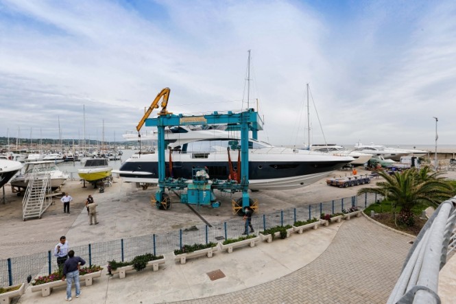 Launch of luxury yacht Azimut 80
