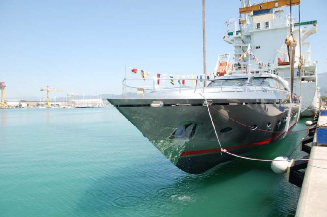 Luxury motor yacht AB 140 on the water Luxury motor yacht AB 140 on the water