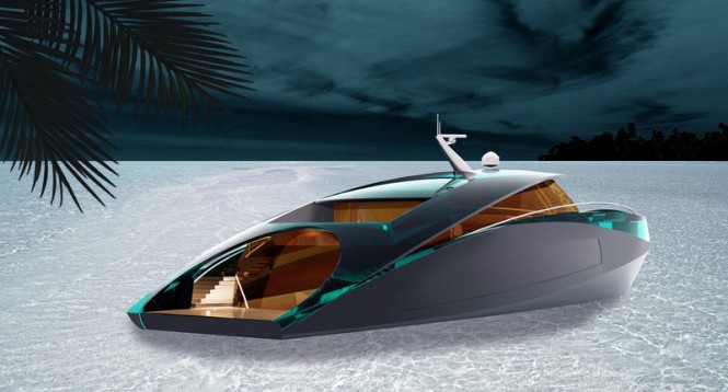 Luxury motor yacht GHOST concept - aft view