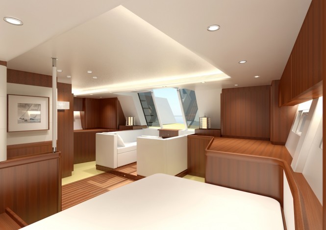 Luxury yacht Swan 105 RS - Aft Cabin looking aft