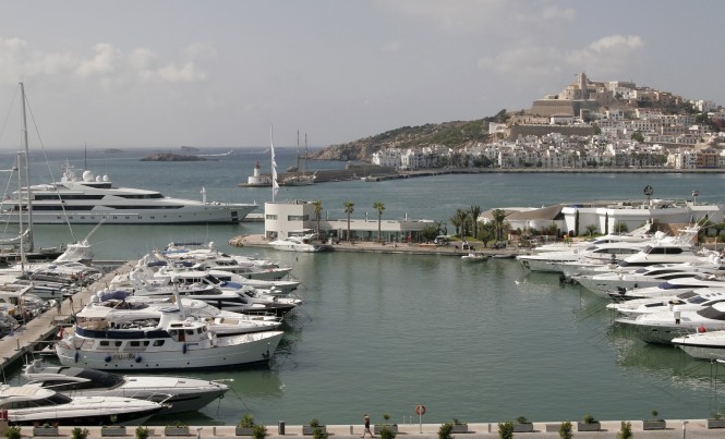 Marina Ibiza positioned in the lovely Spanish yacht charter destination - Ibiza