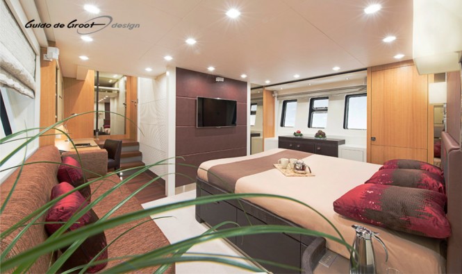 Modern interior aboard White Rose and Silver Rose Yachts