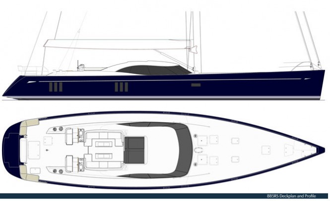 Oyster 885 Yacht Kalibu - Deckplan and Profile