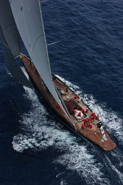 Rainbow Yacht designed by Dykstra Naval Architects at St Barths Bucket 2013 - Photo by Tim Wright