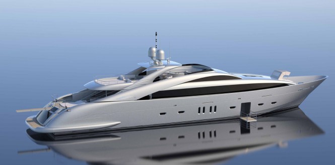 Rendering of new superyacht ISA 140 sold by ISA