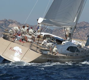 Close racing for Oyster 100 Yacht SARAFIN and Oyster 885 Yacht KARIBU at Loro Piana Superyacht Regatta 2013