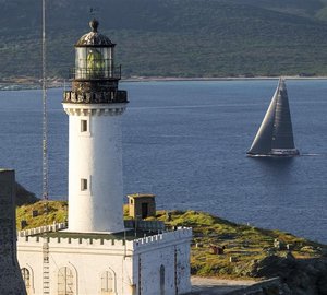 Line honours for Wally Yacht MAGIC CARPET 3 at Giraglia Rolex Cup 2013