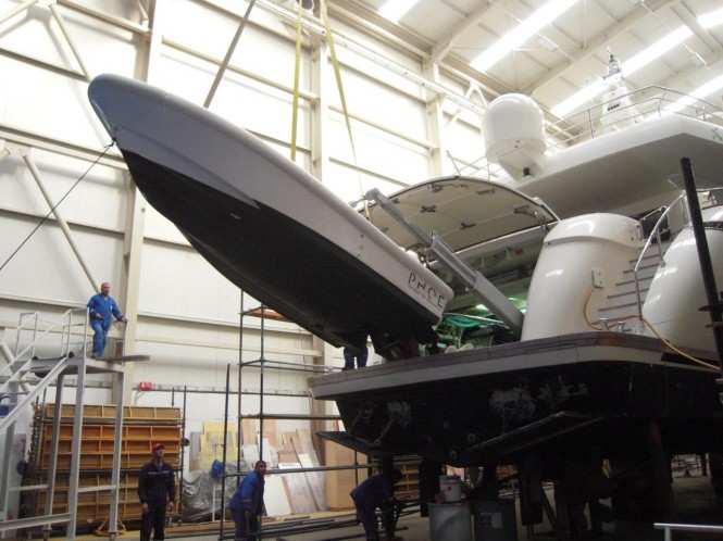 Works on the refit of Phoenix Yacht