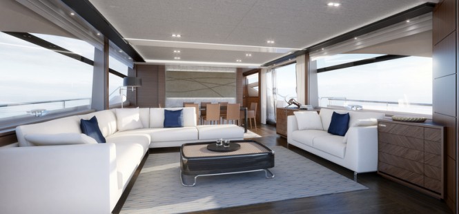 Luxury yacht Princess 88 - Saloon