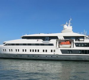 227ft motor yacht SALUZI under refit at Horizon to be re-launched in August