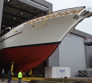 Majestic 63,5m Dream Ship Victory mega yacht MIKHAIL S. VORONTSOV leaves Balk Shipyard