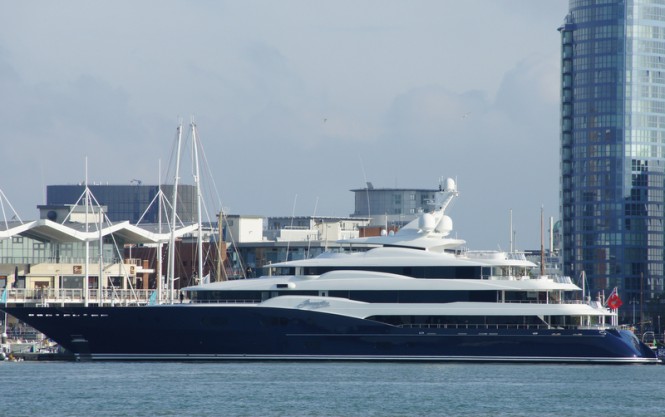 Abeking & Rasmussen's 78m mega yacht Amaryllis at Gunwharf Quays, Portsmouth