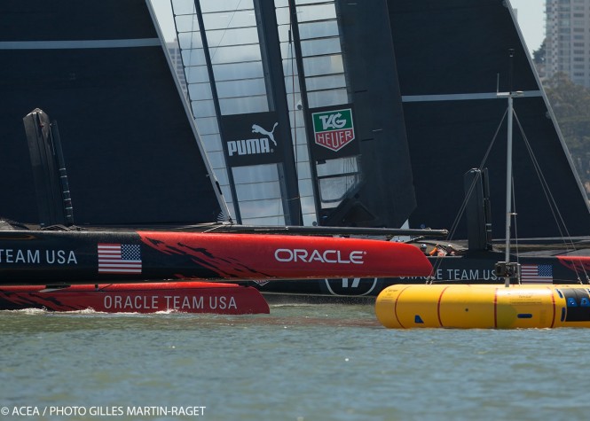 34th America's Cup - ORACLE Team USA first two boats testings in San Francisco on June 26