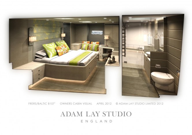 B107 Luxury yacht INUKSHUK Owners Cabin