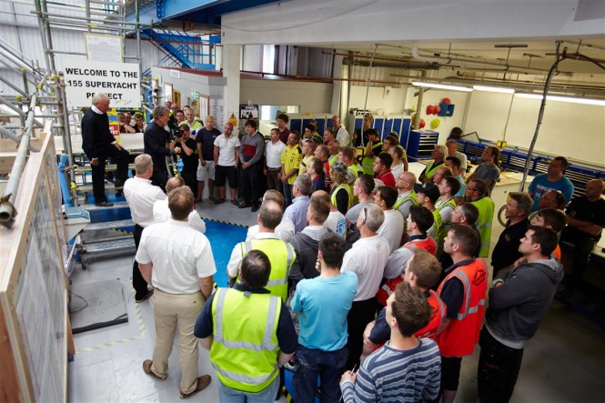 Eddie briefs the Sunseeker 155 Yacht team