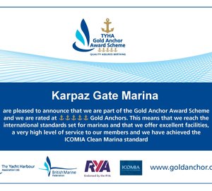 Prominent 5 Gold Anchor Award for Karpaz Gate Marina