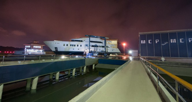 Launch of superyacht Raffaella II at MCP Yachts