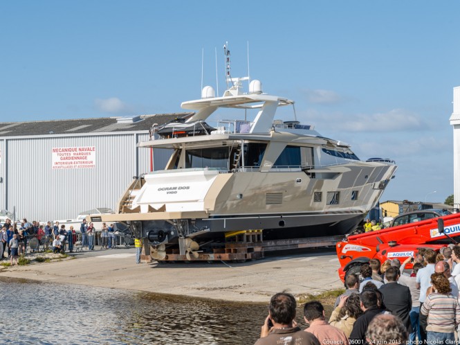 Luxury yacht Ocram Dos at launch - Aft View
