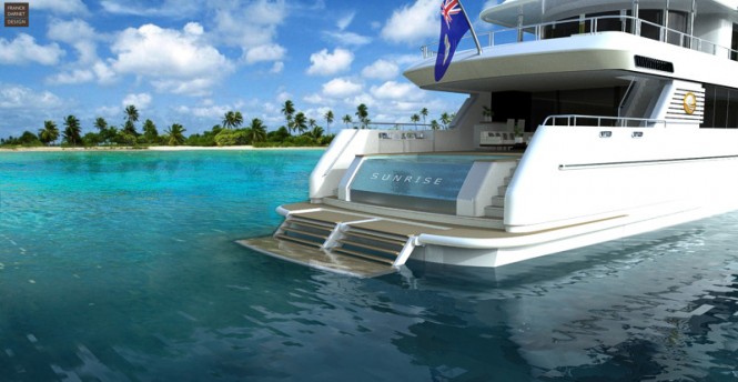 Motor yacht Sunrise 50 concept - aft view