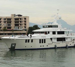 New photos and video of Nordhavn 120 superyacht AURORA arriving in Hong Kong