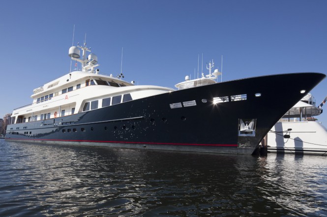 Pendennis-refitted superyacht A2 (ex Masquerade of Sole) after refit - Photo by Paul Warchol