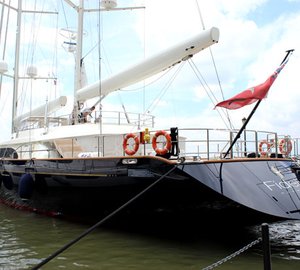 Perini Navi sailing yacht FIDELIS at Dennis Conner's North Cove