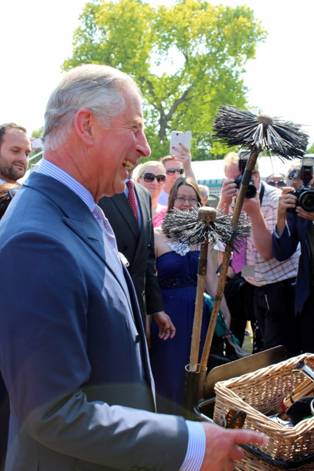 The Prince of Wales enjoys the relaxed atmosphere as he toured the festival