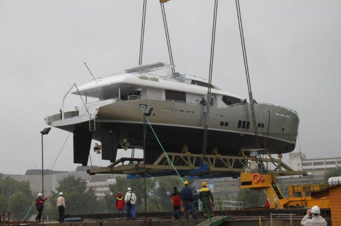 The launch of Conrad 115 Yacht Lunar The launch of Conrad 115 Yacht Lunar