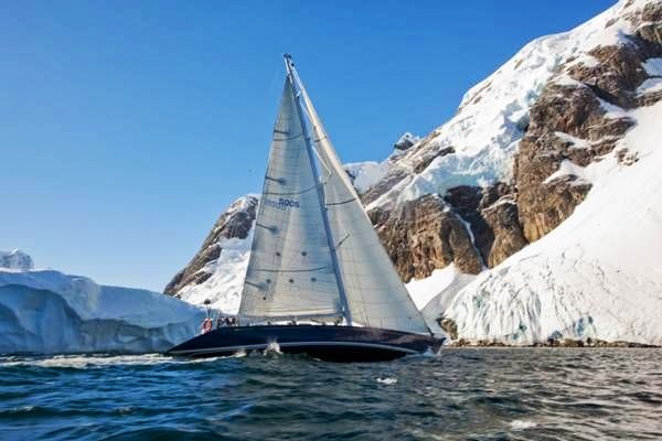 Holland 78 Maxi Yacht Wild sailing in the ice - Image courtesy of Ron Holland