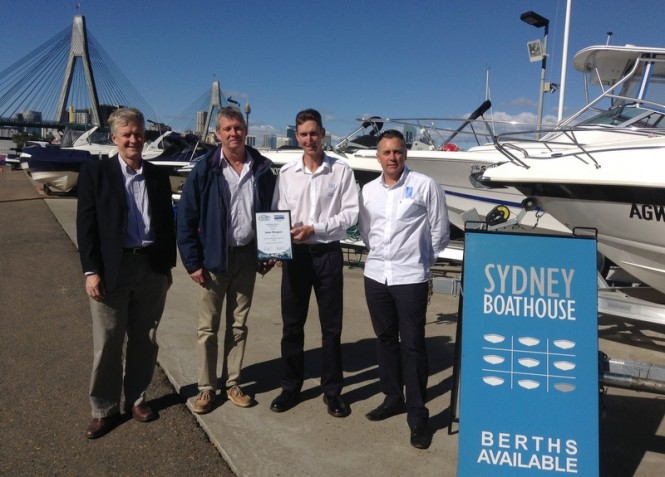 L to R. Colin Bransgrove (MIA), Gary Charlwood (Bellingham Marine), James Thompson and Michael Fountain (Sydney Boathouse)         