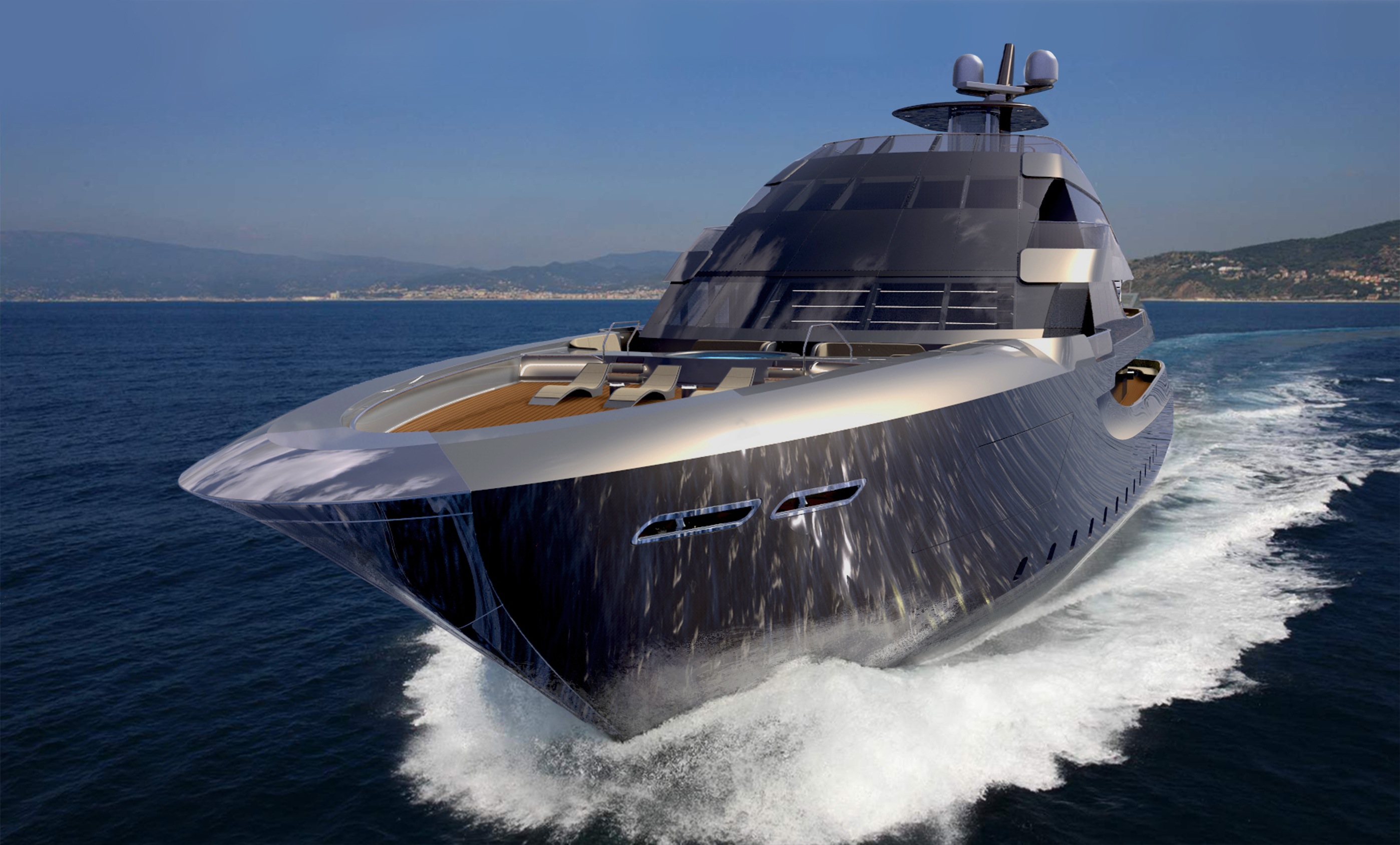 65m mega yacht Illusion concept by Jonathan Peace
