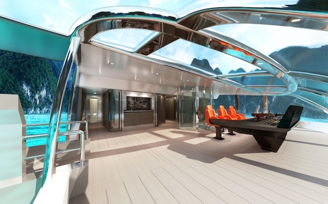 70m Joachim Kinder superyacht concept - pilothouse